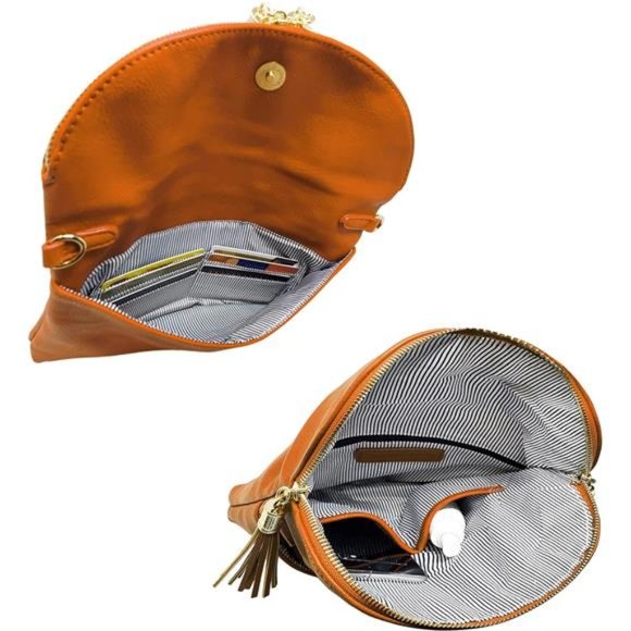 Womens Envelop Clutch Purse Multi Compartments, 6 Card Slot Inside,Crossbody Bag - Picture 6 of 8